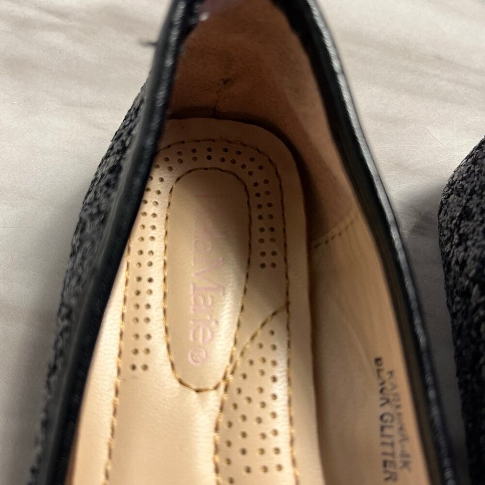 Bella Marie Black Glitter Shoes For Girls Size 9 - Thumbnail 7