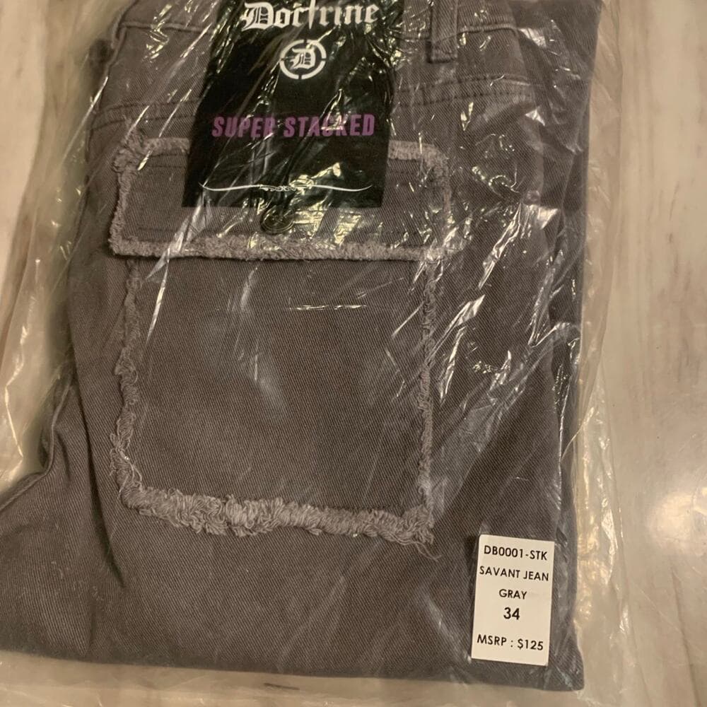 Doctrine Superstack Grey Mens Jeans Size 38 - Thumbnail 6