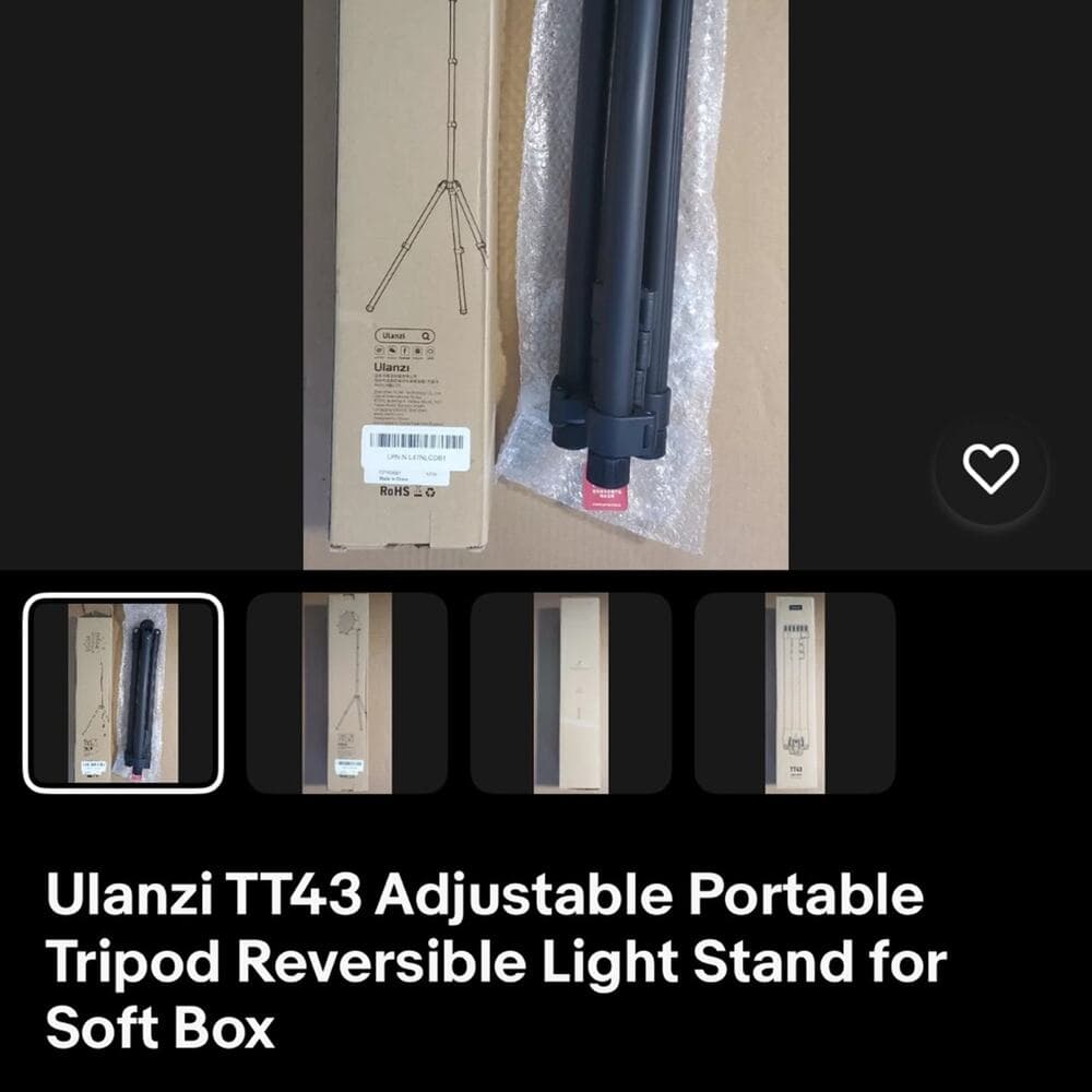 ​Ulanzi TT43 Adjustable Portable Tripod Reversible Light Stand for Soft Box - Thumbnail 3
