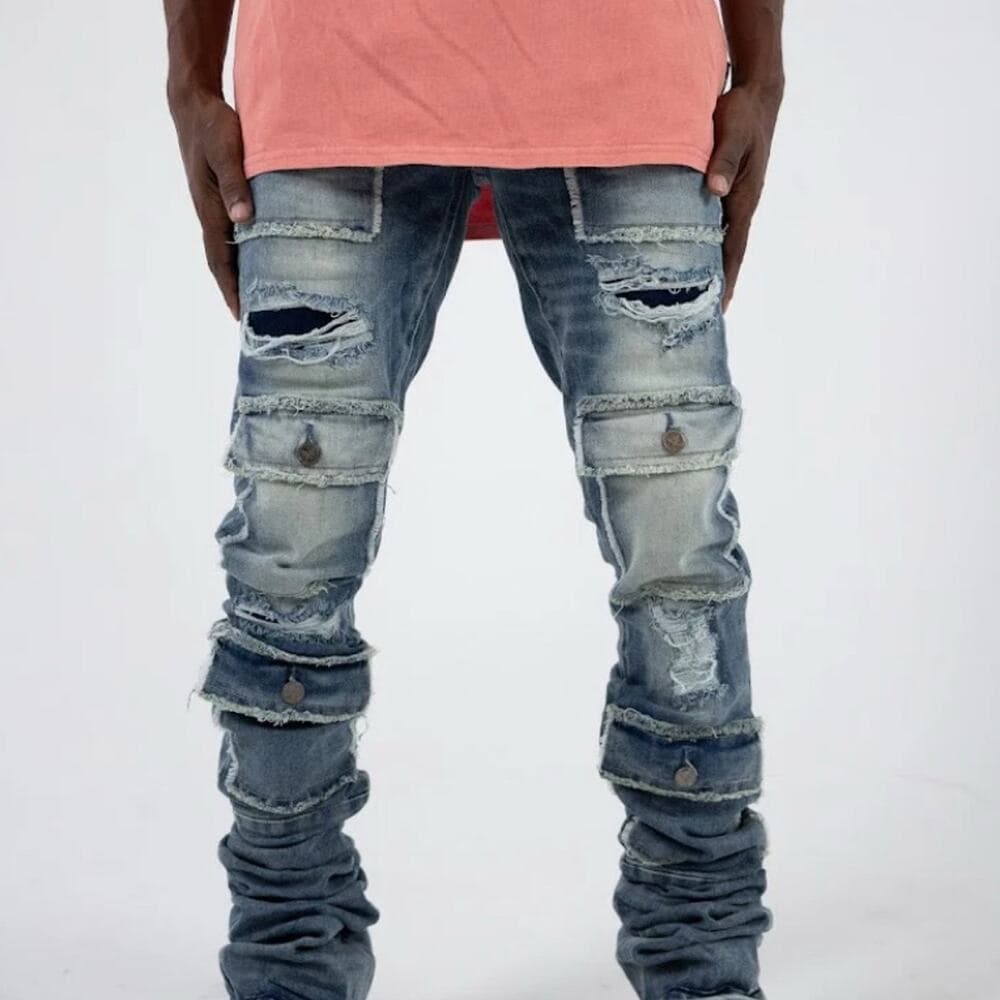 Doctrine Superstack Denim Blue Mens Jeans Size 34 - Thumbnail 7