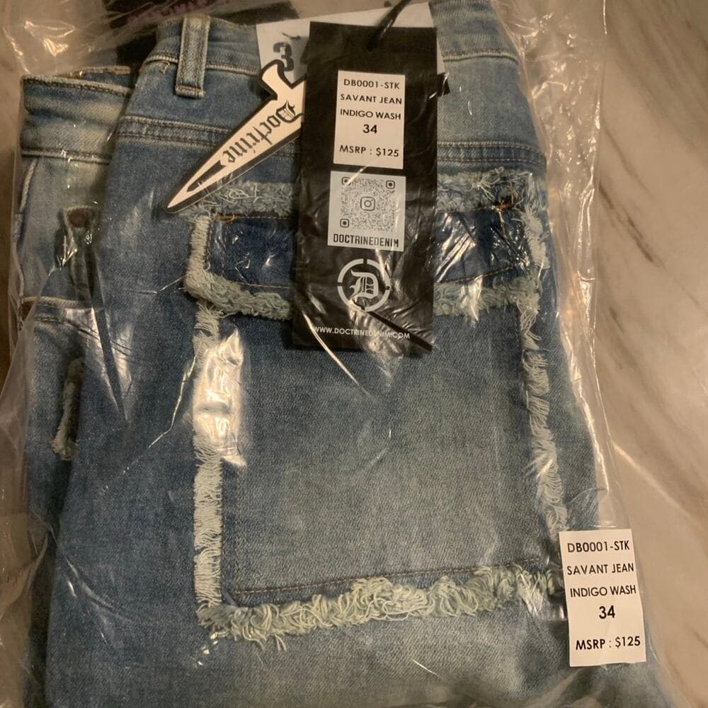 Doctrine Superstack Denim Blue Mens Jeans Size 34 - Thumbnail 6