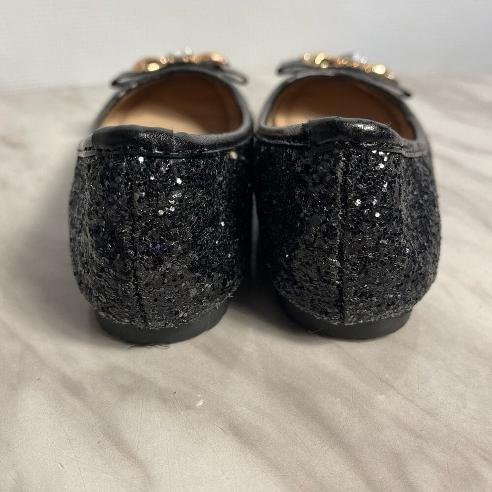 Bella Marie Black Glitter Shoes For Girls Size 9 - Thumbnail 4