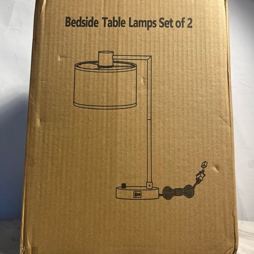 Luvkczc Table Lamp for Bedroom Set of 2 with USB C+A Ports