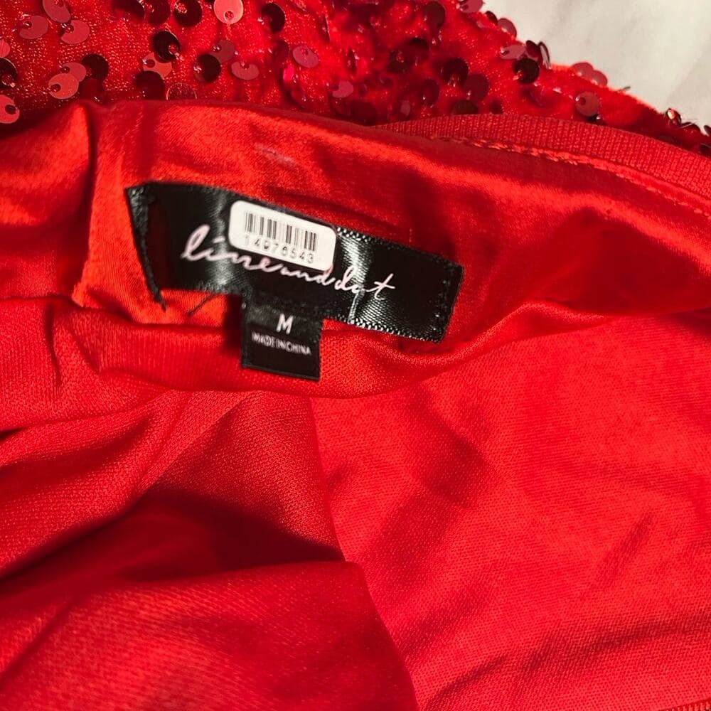 Line & Dot Hurley Red Mini Skirt Size Medium - Thumbnail 2