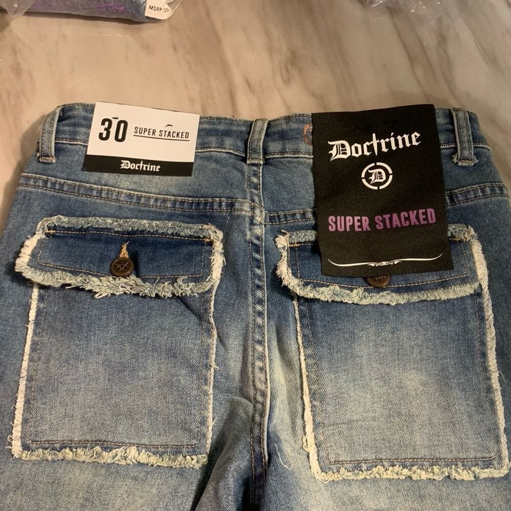 Doctrine Superstack Denim Blue Mens Jeans Size 30 - Thumbnail 5