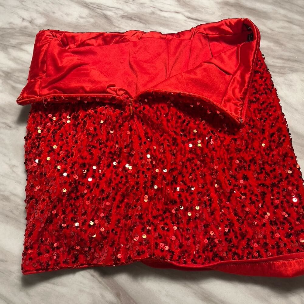 Line & Dot Hurley Red Mini Skirt Size Medium - Thumbnail 3