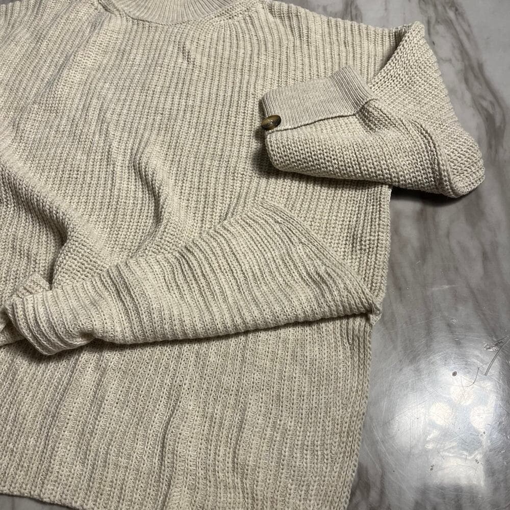 SHEIN Women’s Tan Crew Sweater Size Medium - Thumbnail 3