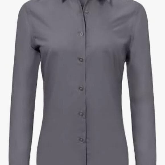 Ruisin Plain Button Down Shirts for Women Formal Work Dress Blouses Top - Thumbnail 6