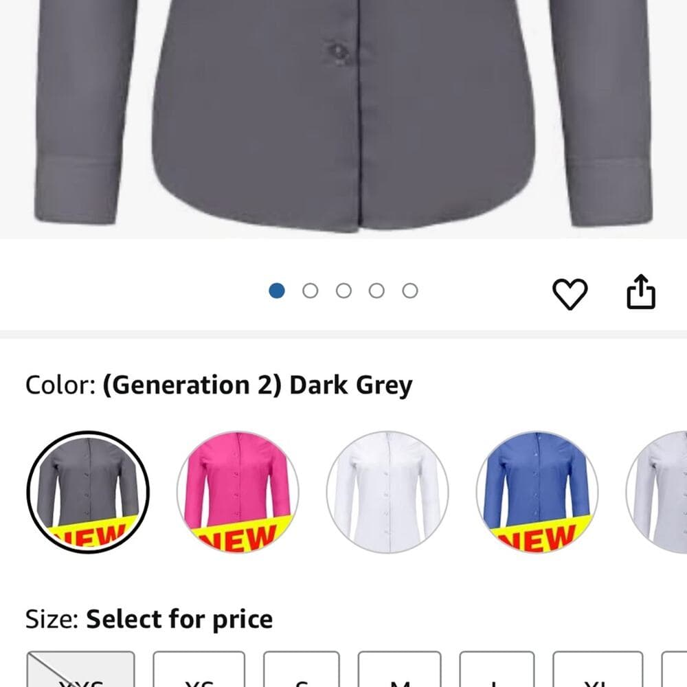 Ruisin Plain Button Down Shirts for Women Formal Work Dress Blouses Top - Thumbnail 4