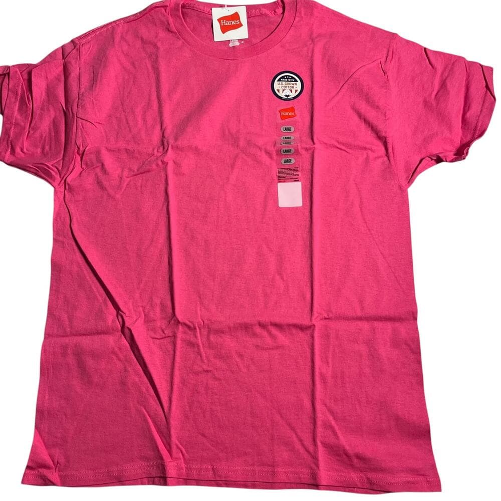 Hanes Men’s T-Shirt Size Large Pink - Thumbnail 5