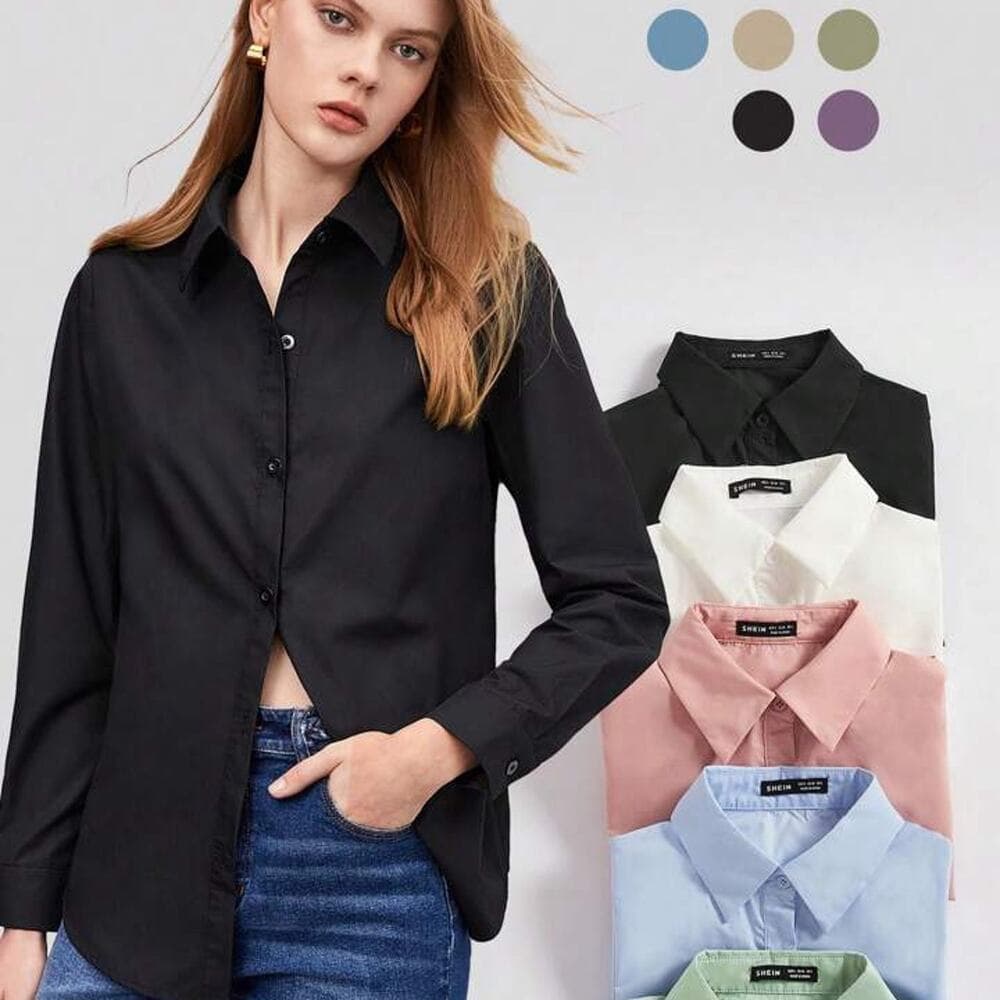 SHEIN Black Womens Button Down Size X-Small - Thumbnail 5