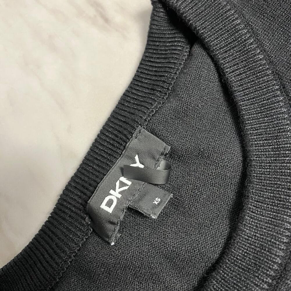 DKNY Sheer-Sleeved Mixed-Media Sweater - Thumbnail 3