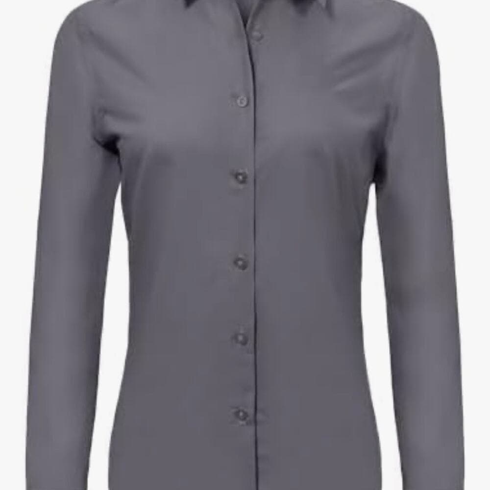 Ruisin Plain Button Down Shirts for Women Formal Work Dress Blouses Top - Thumbnail 5