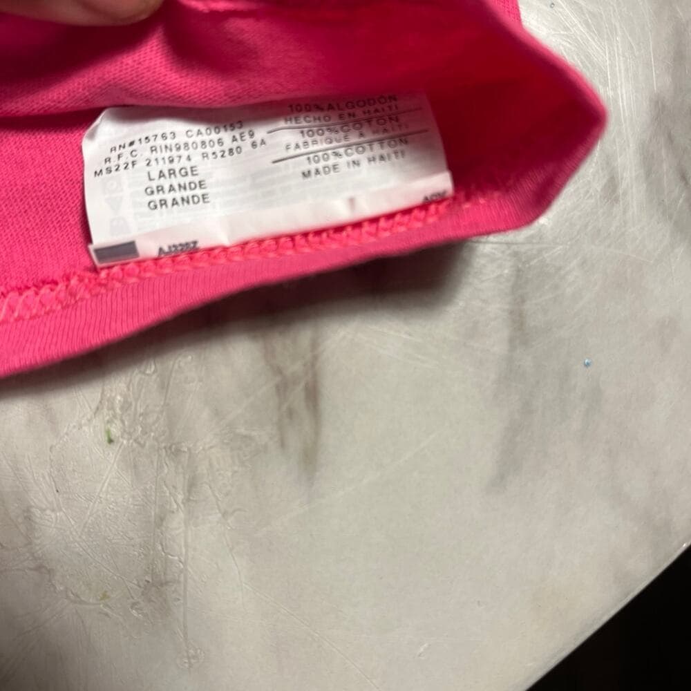 Hanes Men’s T-Shirt Size Large Pink - Thumbnail 3