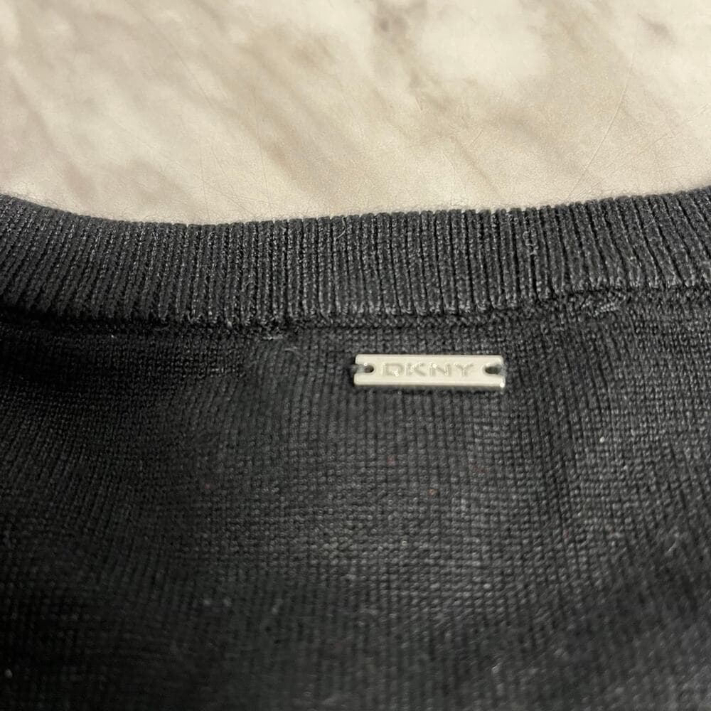 DKNY Sheer-Sleeved Mixed-Media Sweater - Thumbnail 6