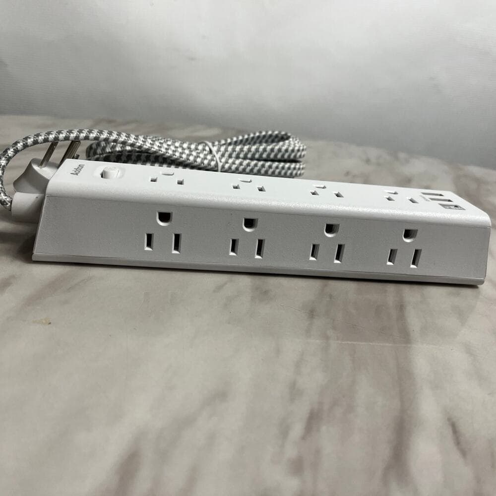 Surge Protector Power Strip - 10 FT Extension Cord, 10FT, White - Thumbnail 2