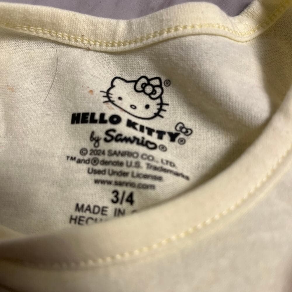 Hello Kitty Yellow T-shirt Size 3/4 - Thumbnail 4