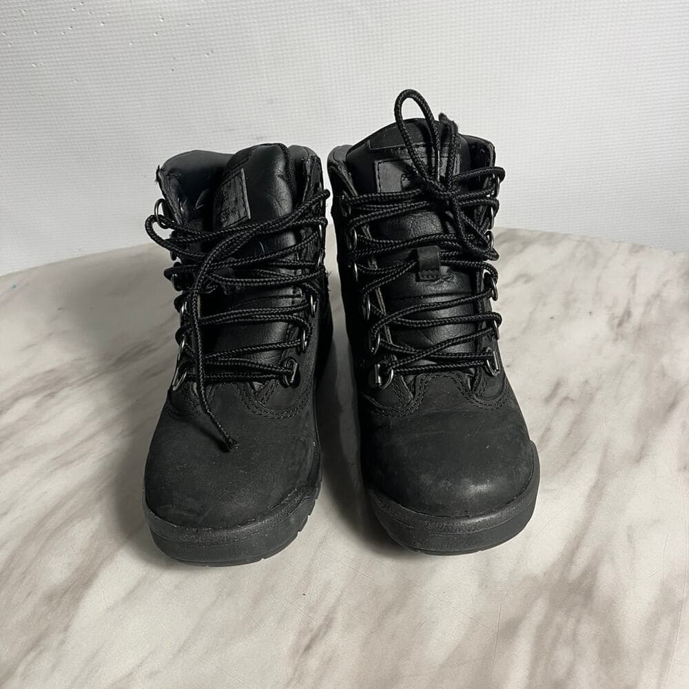 Black Timberland boots for toddlers size 12.5