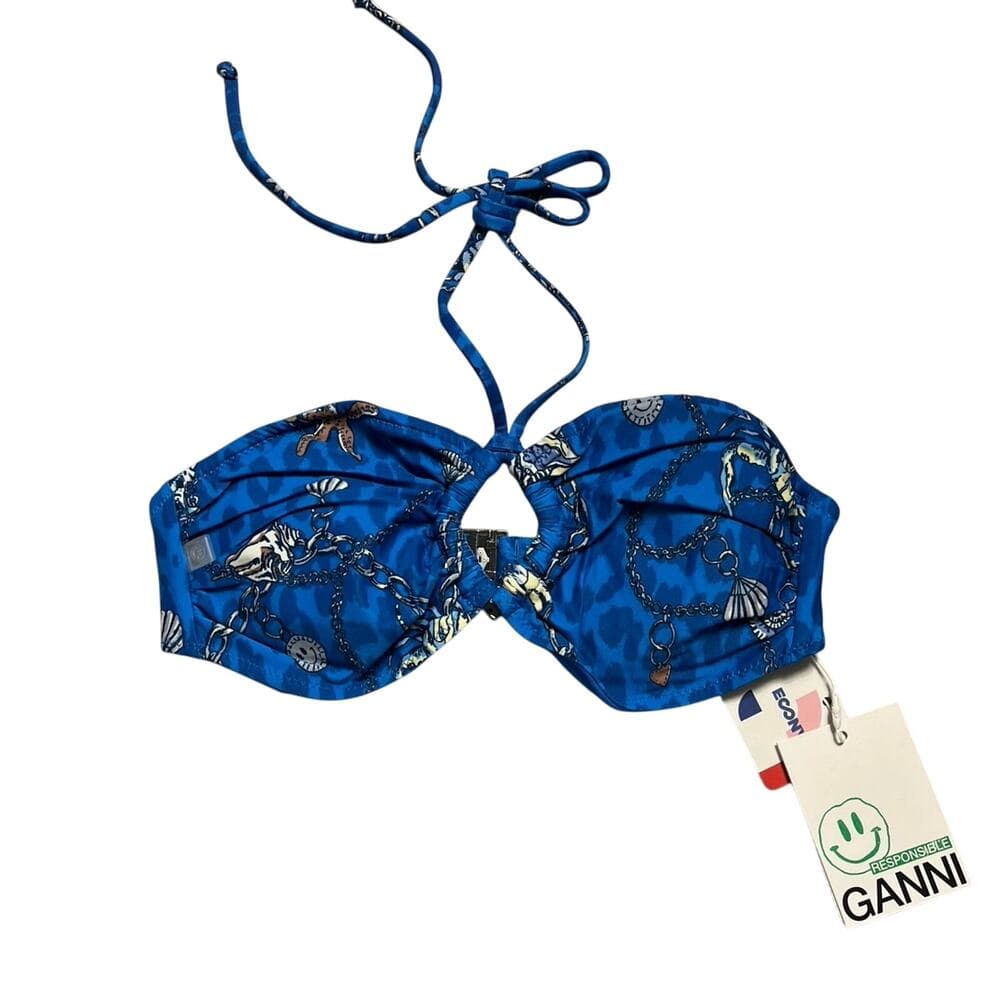 Ganni Sea Treasure Clolsonne Bikini Top Size 38