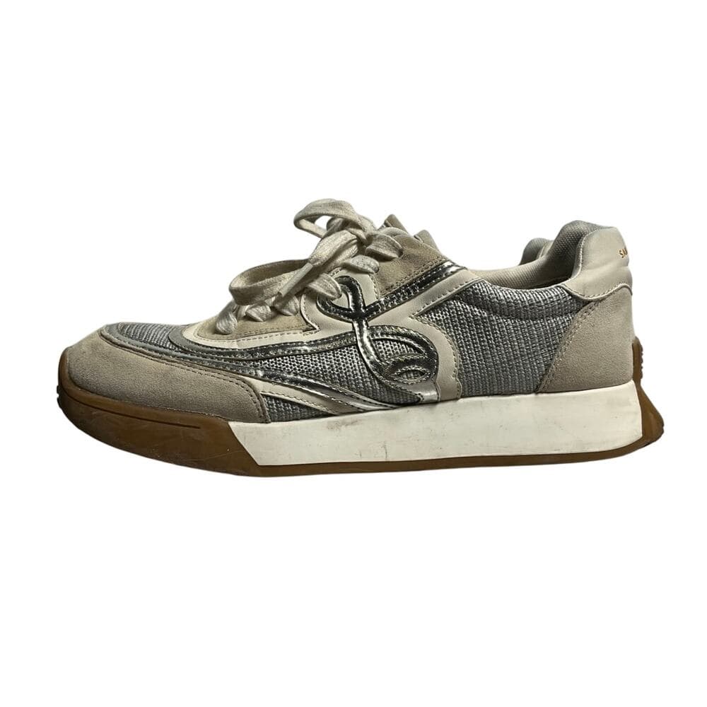 Sam Edelman Women's Silver/Off Ehite Sneakers Size 10M - Thumbnail 7