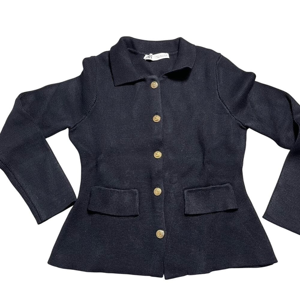 Zara Women’s Navy Sweater/Blazer Jacket Size Small - Thumbnail 5