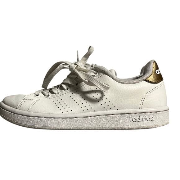 White & Gold Adidas Sneakers Size 6 - Thumbnail 5