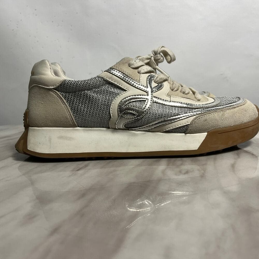 Sam Edelman Women's Silver/Off Ehite Sneakers Size 10M - Thumbnail 2