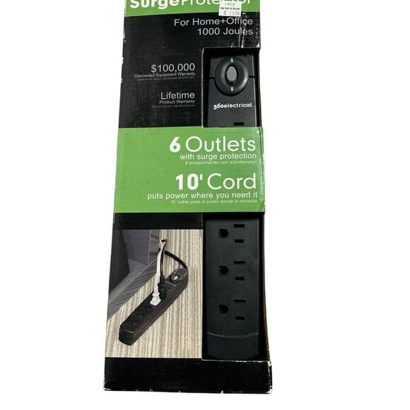6 Outlets With Surge Protection 10” Cord - Thumbnail 7