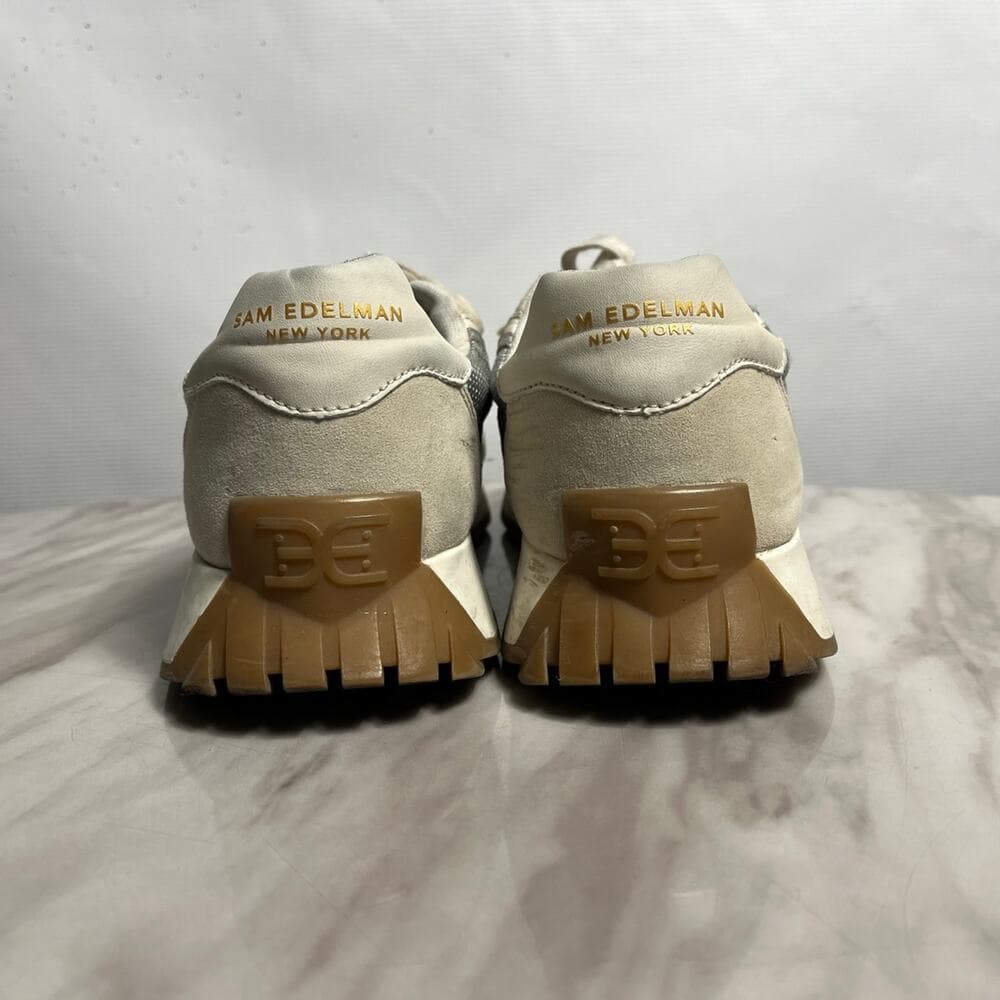 Sam Edelman Women's Silver/Off Ehite Sneakers Size 10M - Thumbnail 3