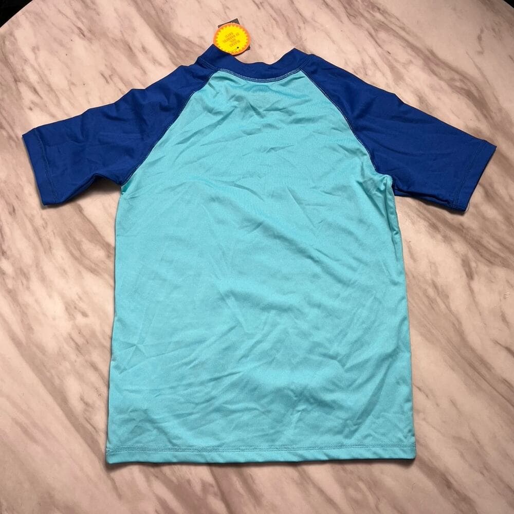 Place Sport Swim Shirt Blue Sharks Beach Sun - Kids Size Large - Thumbnail 2