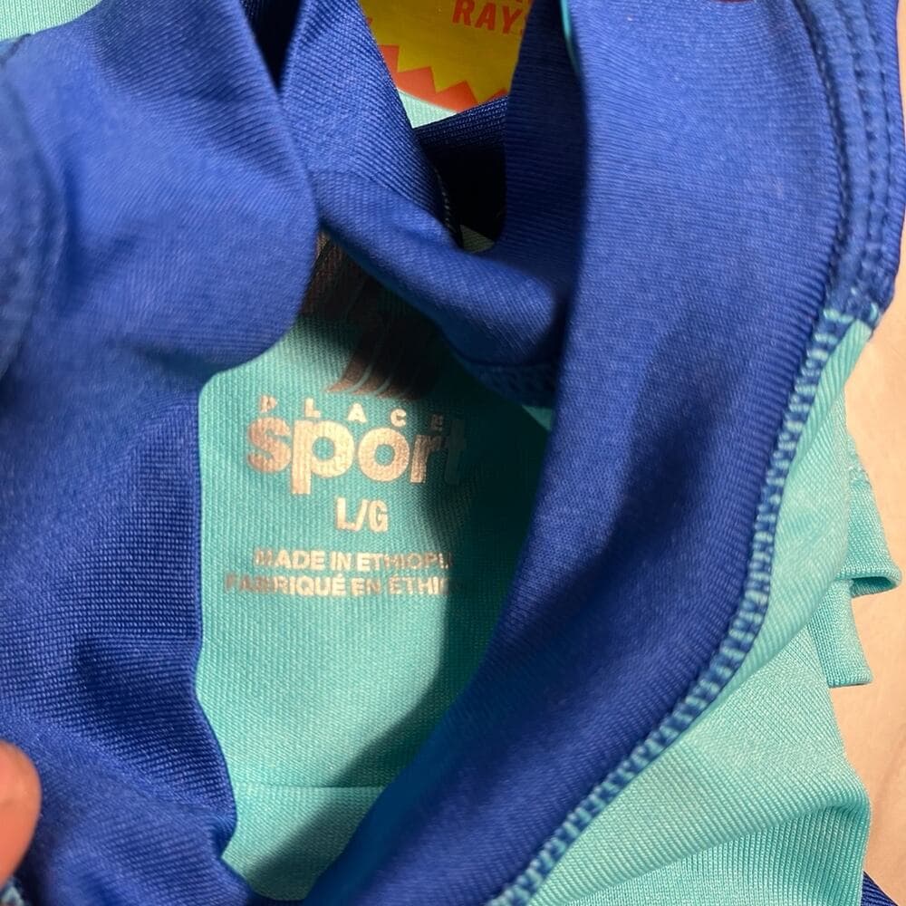 Place Sport Swim Shirt Blue Sharks Beach Sun - Kids Size Large - Thumbnail 5
