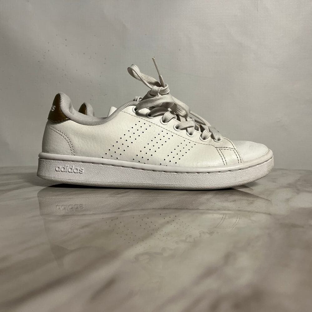 White & Gold Adidas Sneakers Size 6 - Thumbnail 2