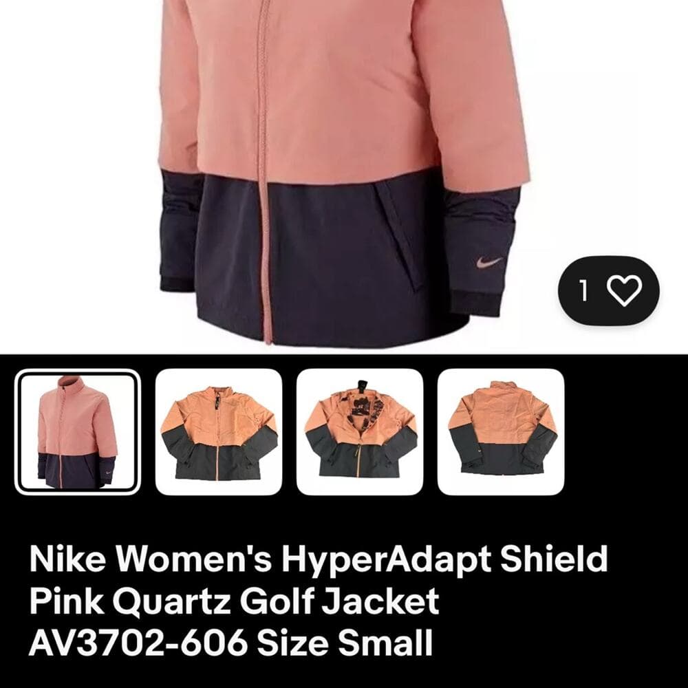 Nike Women's HyperAdapt Shield Pink Quartz Golf Jacket Size Medium - Thumbnail 9