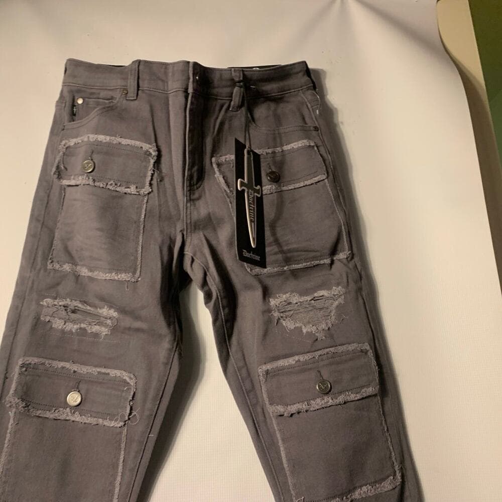 Doctrine Superstack Grey Mens Jeans Size 40 - Thumbnail 4