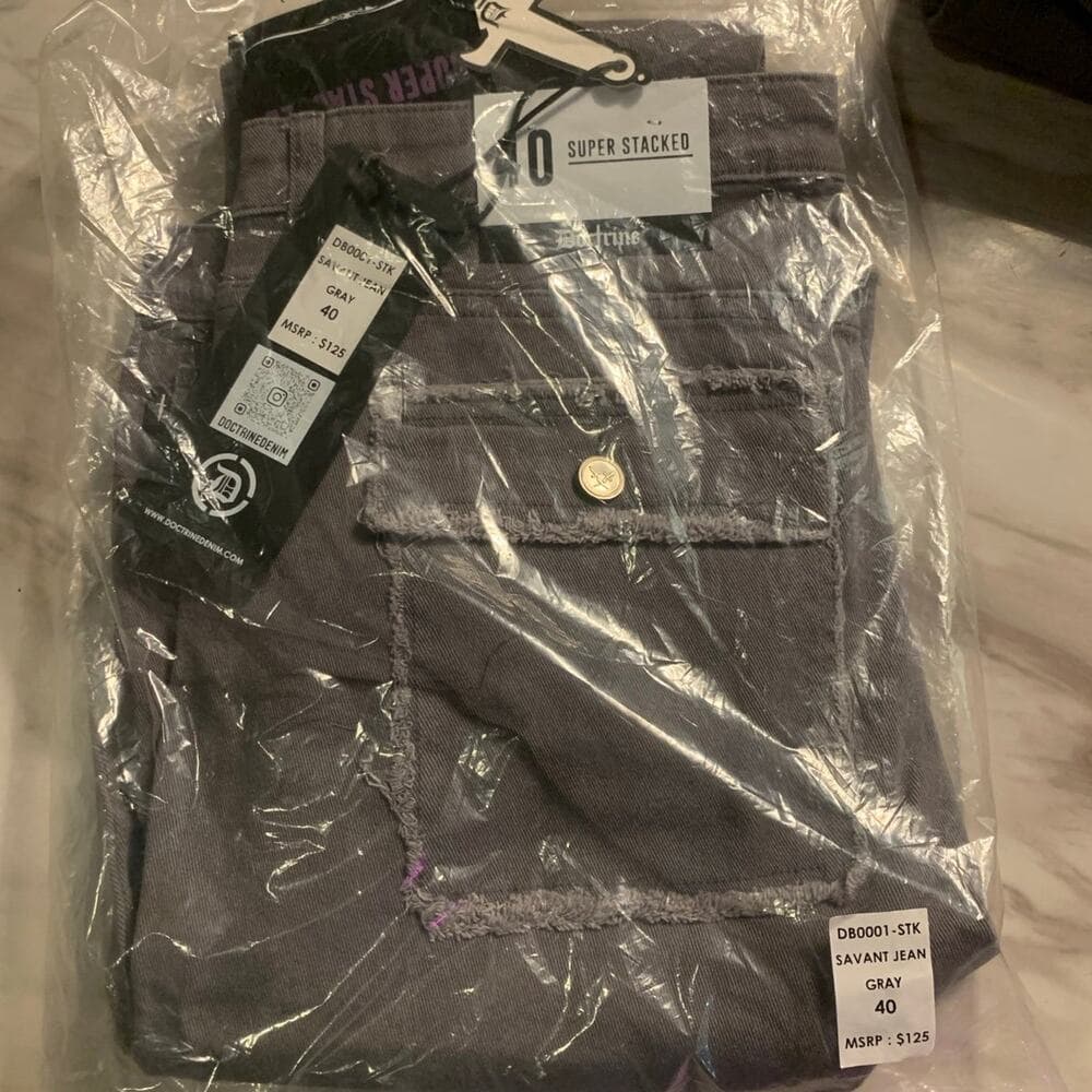 Doctrine Superstack Grey Mens Jeans Size 40 - Thumbnail 6