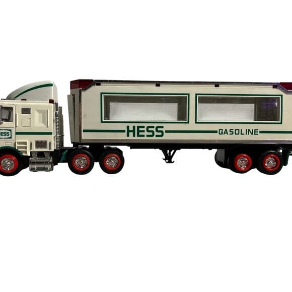 Rare 1997 Hess Oil Toy Truck with Racers - Tested Working Model - Thumbnail 8