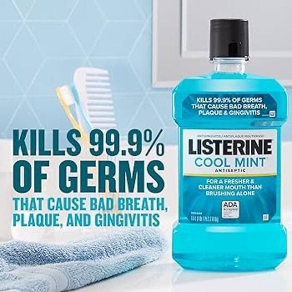 Listerine Cool Mint Antiseptic Oral Care Mouthwash - Thumbnail 4