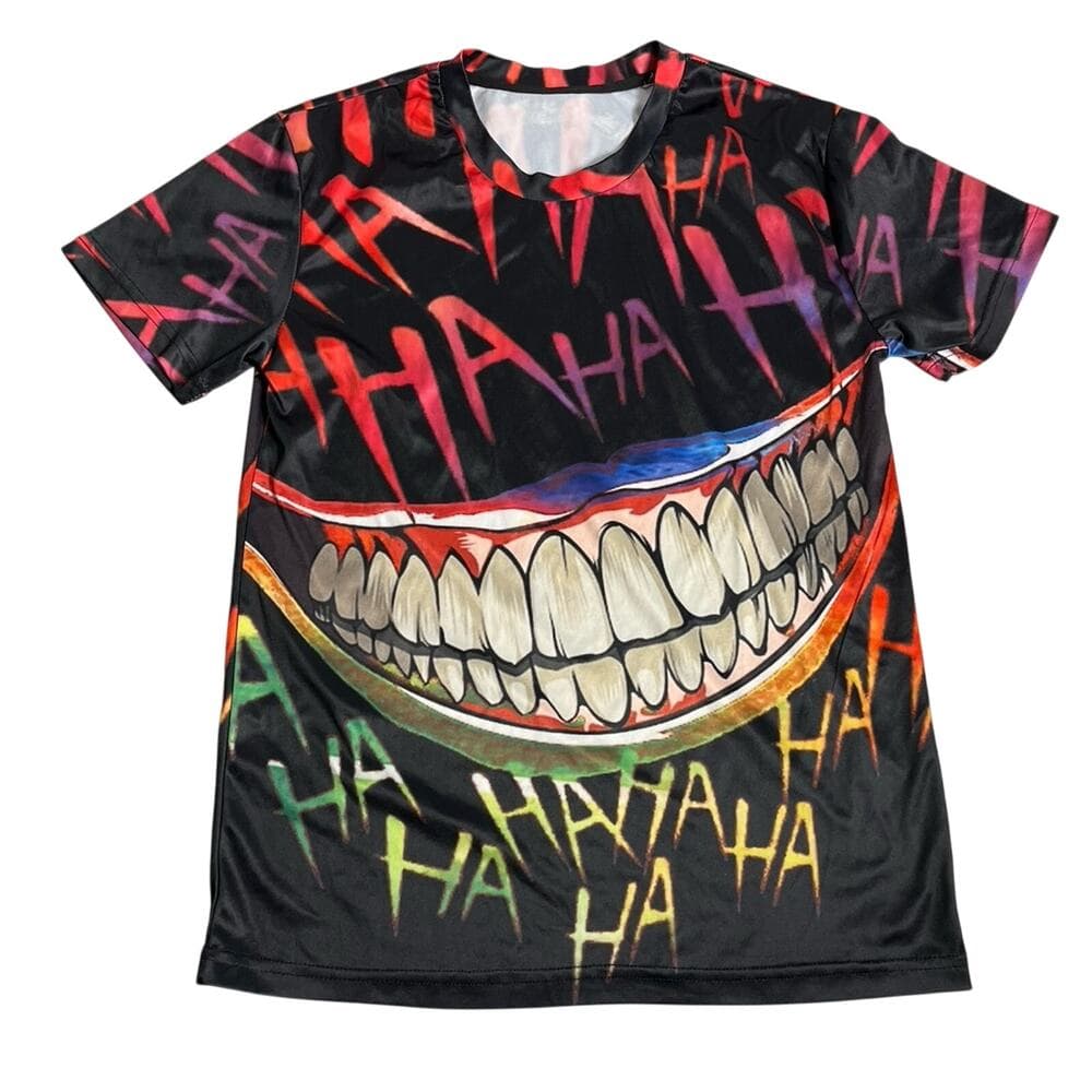 Joker Shirt L Black All Over Print Ha Ha Killing Joke Crazy Print Double-Sided - Thumbnail 5