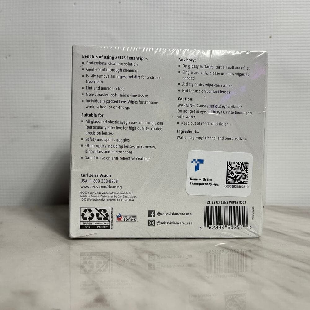 ZEISS Pre-Moistened Lens Cleaning Wipes, 80 Count - Thumbnail 2