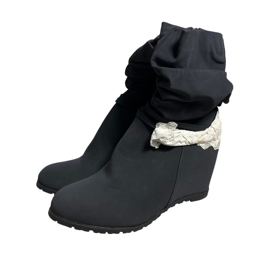 Dream Pairs Women's Coline Dark_Blue Mid Calf High Wedge Boots Size 8.5 US