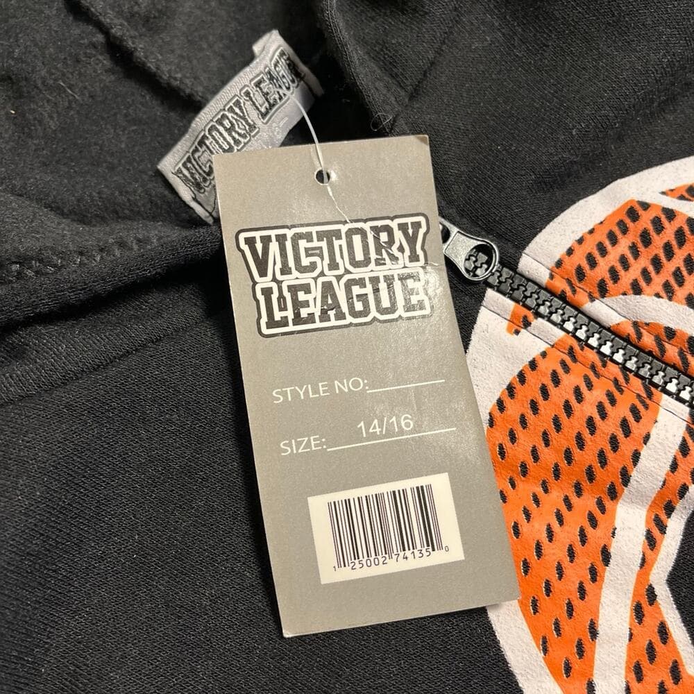 Victory League Kids Hoodie Size 14/16 Black - Thumbnail 2