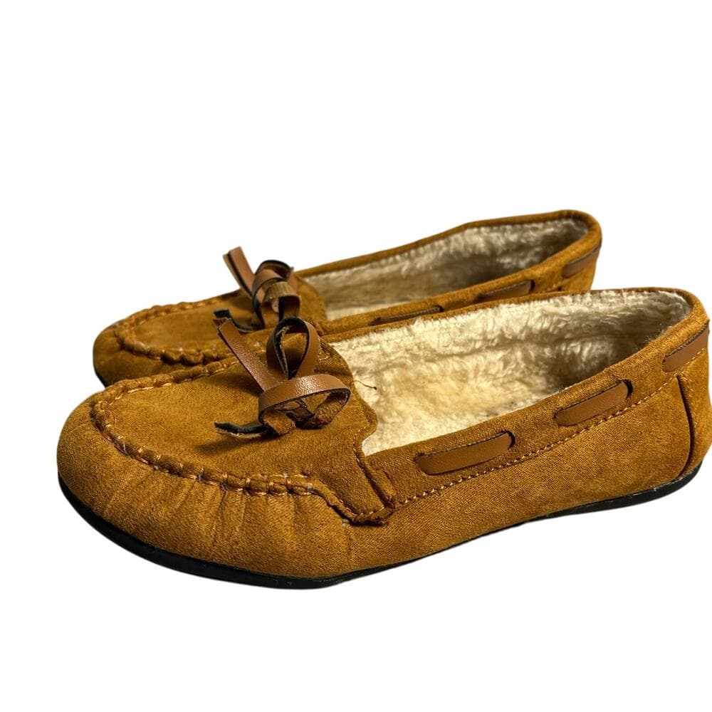 Brown Little Girl Flats Shoes Size 11 - Thumbnail 6