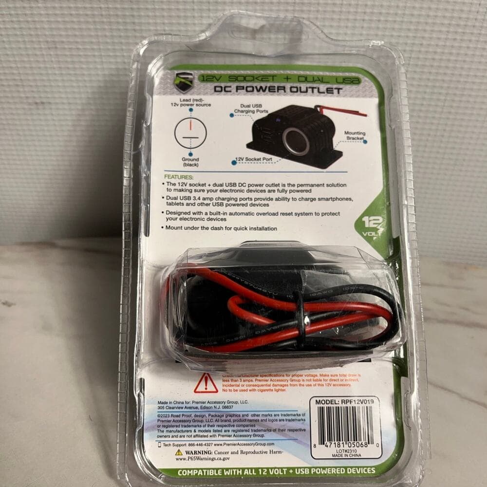 Premier 12 Volt 3.4 Amps Dual USB Charging Port - Thumbnail 2