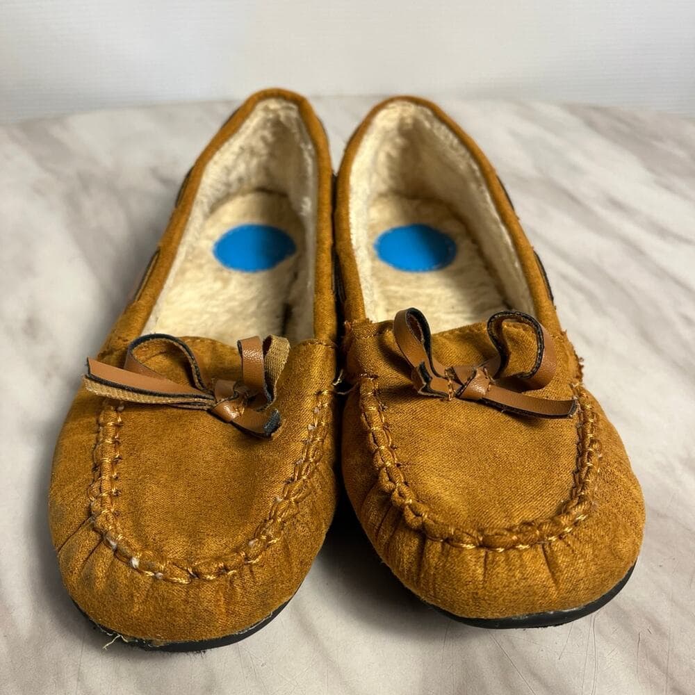 Brown Little Girl Flats Shoes Size 11 - Thumbnail 2