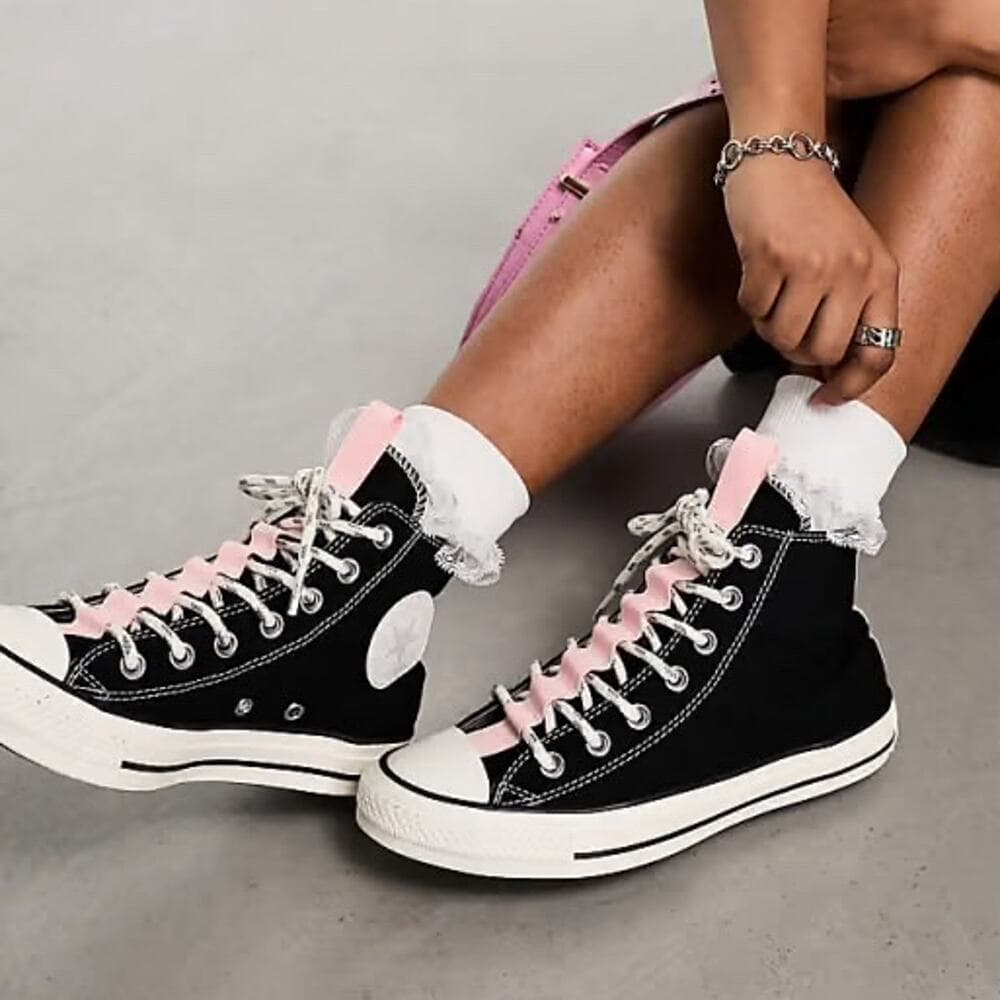 Converse Chuck Taylor All Star sneakers in black & pink Size 9.5 - Thumbnail 8
