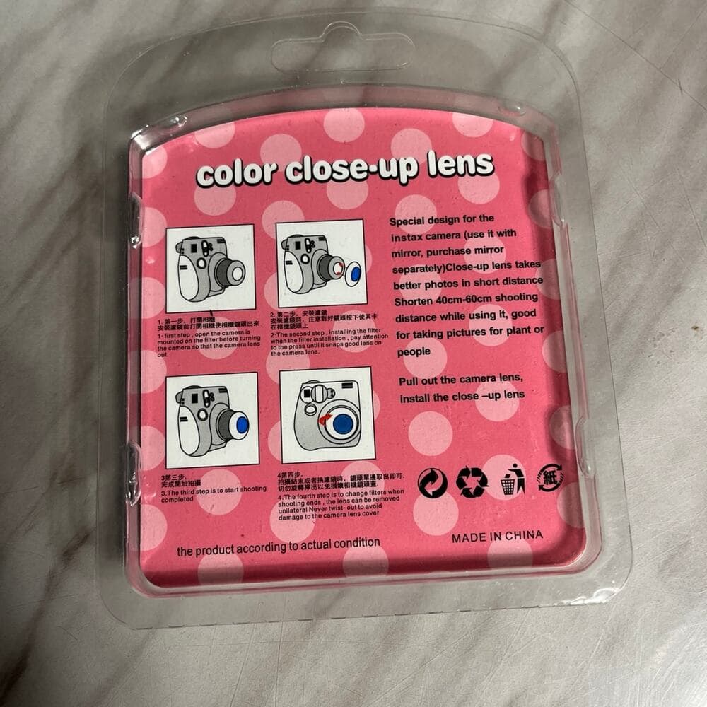 4 Pack Colored Close-Up Lens Filters For Fujifilm Instax Camera 7S 8 8+ 9