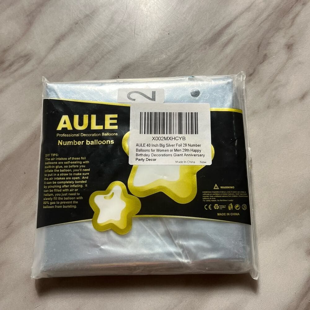 AULE 40 Inch Large 29 Balloon Numbers Silver