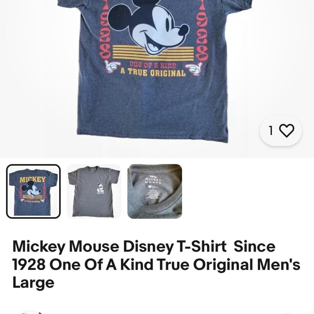 Mickey Mouse Disney T-Shirt Since 1928 One Of A Kind True Original Men's medium - Thumbnail 4