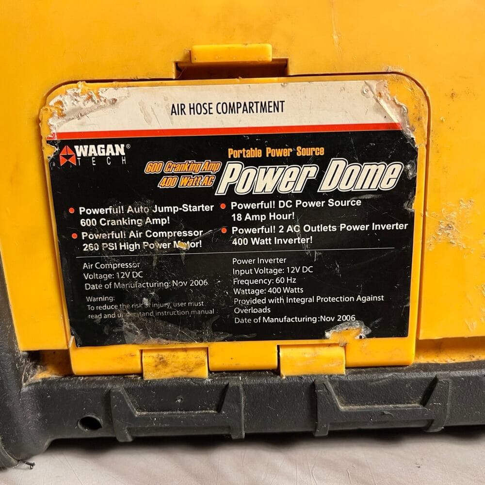 Wagan 400 Watt Power Dome Jumpstarter with Air Compressor and 5 LED Utility Ligh - Thumbnail 4