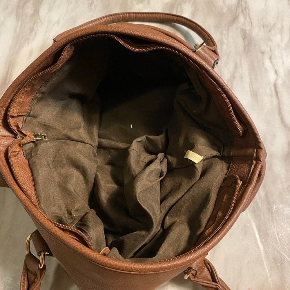 Brown leather tote bag - Thumbnail 2